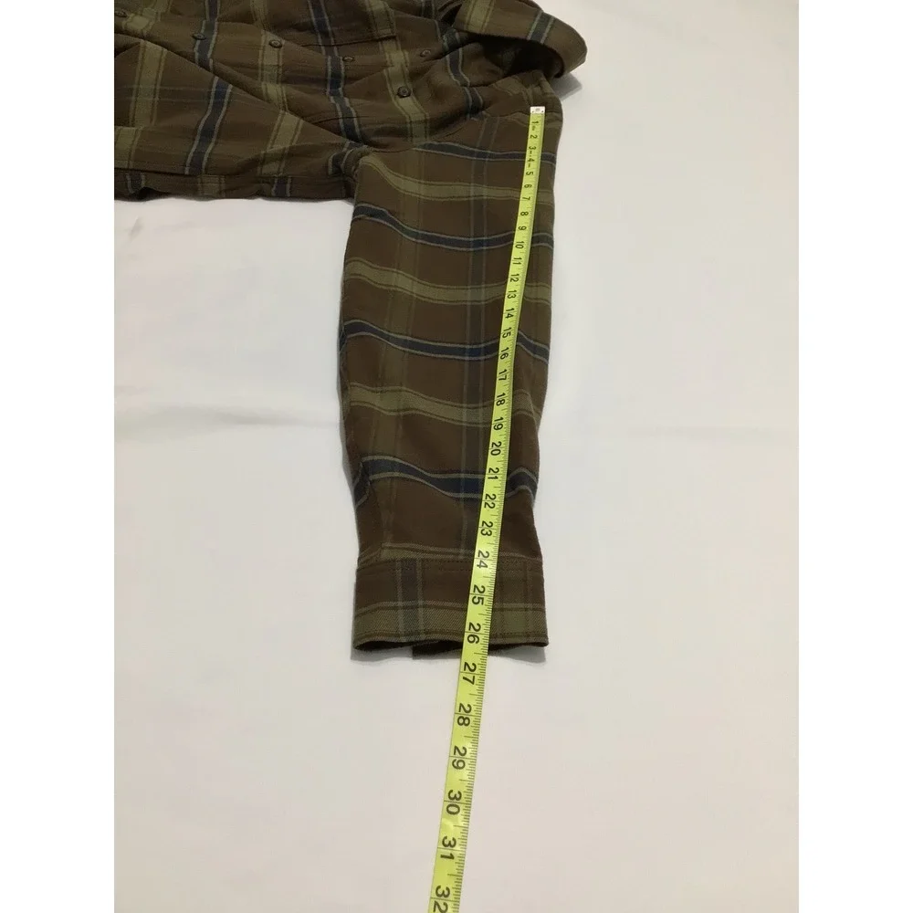 Eddie Bauer Mens Fleece Lined Plaid Shirt Jacket Brown Olive Green Large NWT - Picture 6 of 7